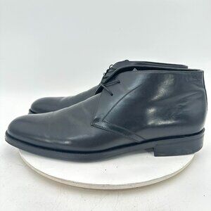 Salvatore Ferragamo Men Size 12D Black Leather Lace Up Ankle Chukka Boot